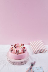 Obraz na płótnie Canvas Fruitcake dessert combo that looks bright and delicious.