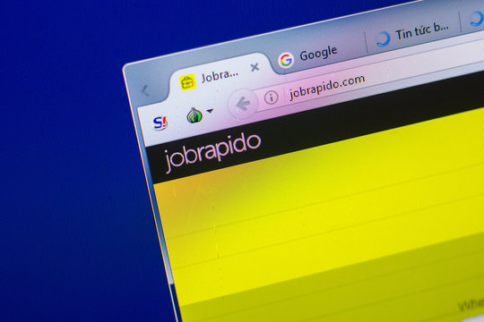 Ryazan, Russia - May 20, 2018: Homepage of JobRapido website on the display of PC, url - JobRapido.com.