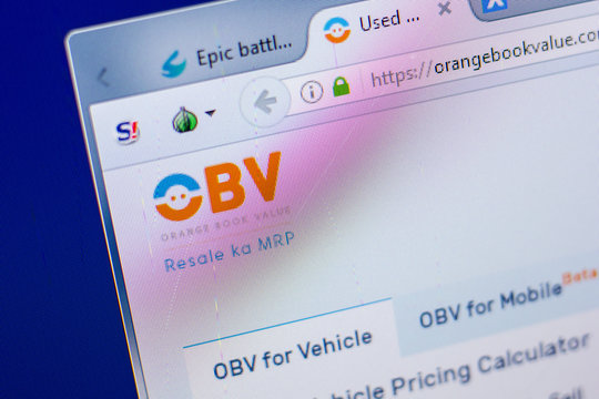 Ryazan, Russia - May 20, 2018: Homepage of OrangeBookValue website on the display of PC, url - OrangeBookValue.com.