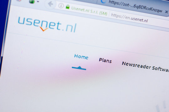 Ryazan, Russia - May 20, 2018: Homepage of Usenet website on the display of PC, url - Usenet.nl.