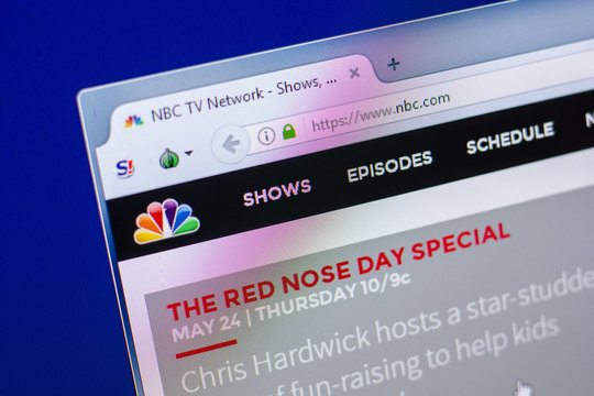 Ryazan, Russia - May 20, 2018: Homepage of NBC website on the display of PC, url - NBC.com.