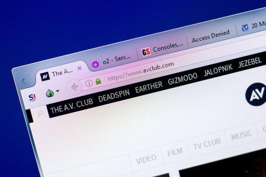 Ryazan, Russia - May 27, 2018: Homepage of AvClub website on the display of PC, url - AvClub.com.