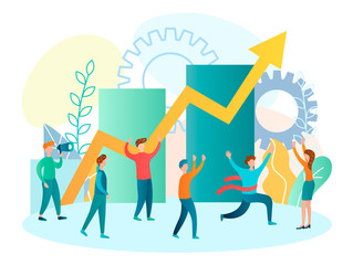 Graph with a growing arrow as a sign of victory, success, growth, progress, achievement.