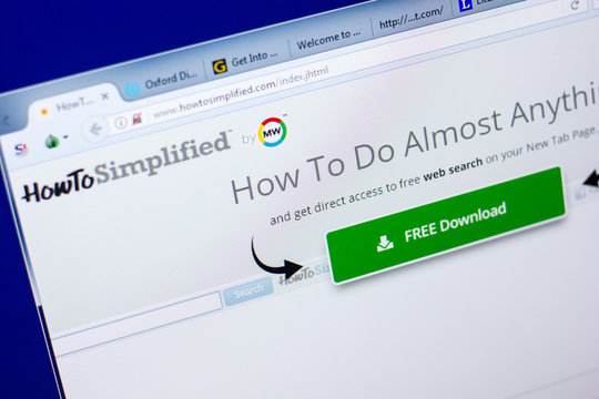 Ryazan, Russia - May 27, 2018: Homepage of HowToSimplified website on the display of PC, url - HowToSimplified.com.