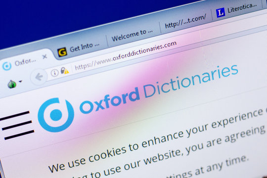 Ryazan, Russia - May 27, 2018: Homepage of OxfordDictionaries website on the display of PC, url - OxfordDictionaries.com.