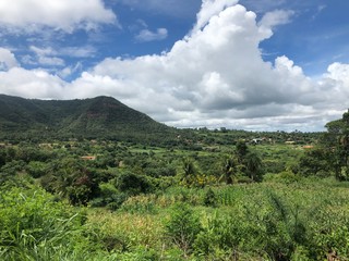 landscape with mountains and clouds