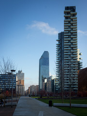A view of towers and skyscrapers of Milan 