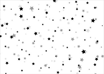 Stars on a white background. Black star shooting with an elegant star.Meteoroid, comet, asteroid, stars.