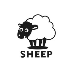 Cute sheep logo design vector icon illustration
