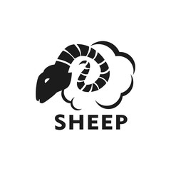 Cute sheep logo design vector icon illustration