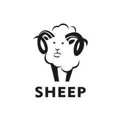 Cute sheep logo design vector icon illustration