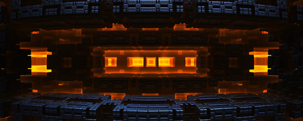 3D abstract background of a hot room