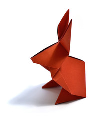 Origami on white background