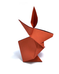 Origami on white background