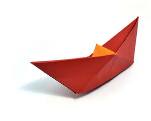 Origami on white background