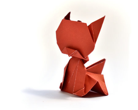 Origami on white background