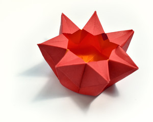 Origami on white background