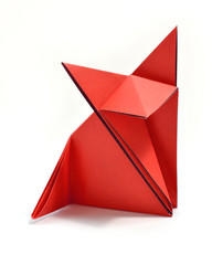 Origami on white background