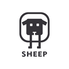 Cute sheep logo design vector icon illustration