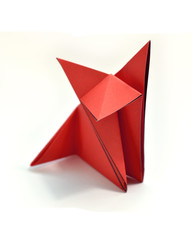 Origami on white background