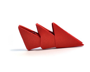 Origami on white background
