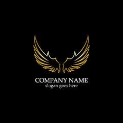 Obraz premium wings gold logo vector illustration template-vector