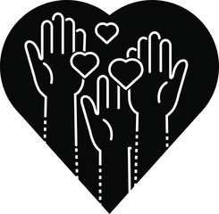 Volunteering, charity icon 