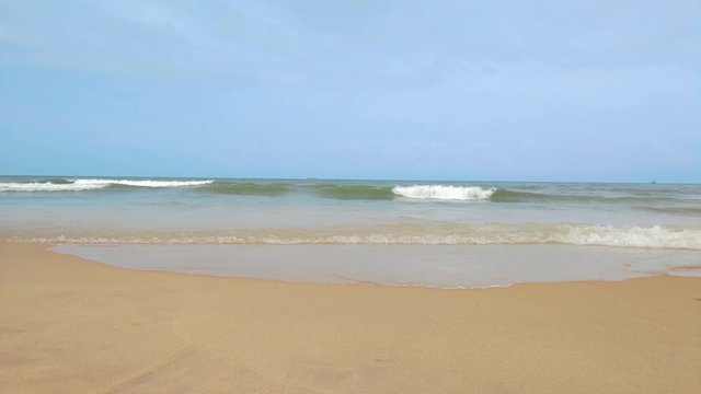 Sea and beach, beautiful beach in Goa, India. 4K UHD, Video Clip.