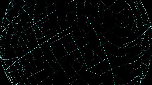 Sphere of data or a digital grid network around a globe - zoom in and orbit