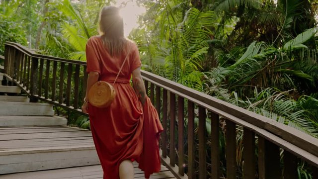 Woman at monkey forest at Ubud, Bali