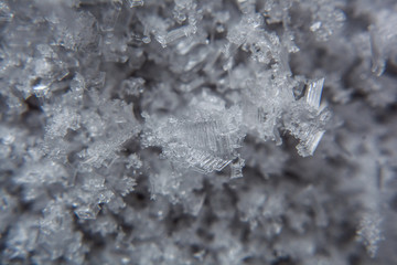  Macro shot of the crystalline texture of ice in cold shades, an ice outgrowth. no-frost technology