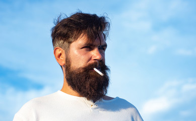 Handsome man with a beard. Close up portrait of a handsome young man.