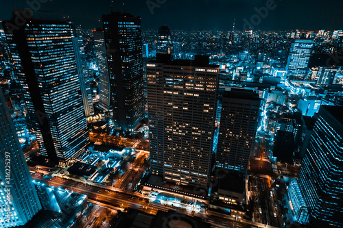 東京 新宿 都庁から見た夜景 Night View Of Tokyo Shinjuku Wall Mural 拓也 神崎