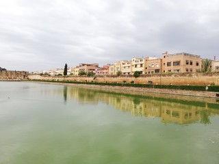 view of city with river in morocco
