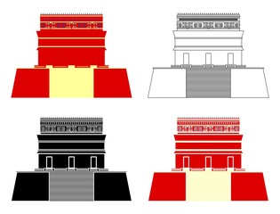 The Red House. Chichén Itzá ruins - obrazy, fototapety, plakaty