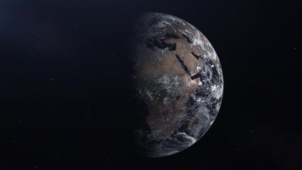 Fototapeta na wymiar Realistic Earth Planet in the outer space, 3d rendering