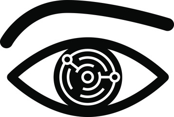 electronic cyber eye icon, Artificial Intelligence icon