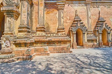 The ancient walls of Htilominlo Temple, Bagan, Myanmar