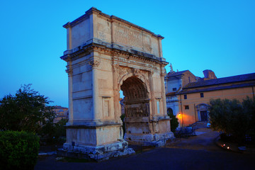 Fototapeta na wymiar Arch of Titus honorific historical monument in Rome