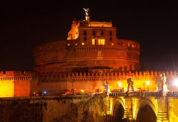 night view of Vatican Castel Sant Angelo 