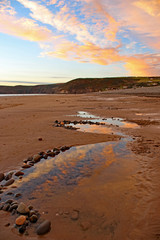 Sunset over Newgale Beach, Wales	