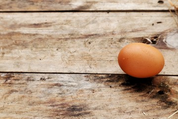 two eggs on wooden background