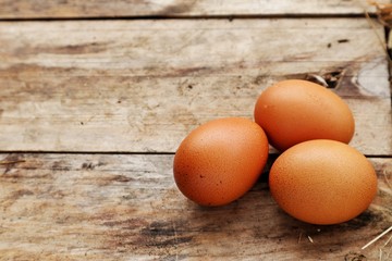 eggs on wooden table