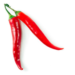 Red hot chili pepper isolated on a white background. Spicy food concept. 
