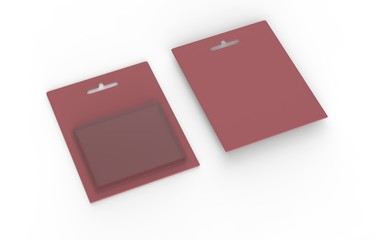 Product Package Box Blister Illustration Isolated On White Background. Mock Up Template Ready For Your Design. 3d illustration