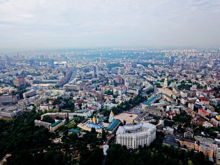 Aerial drone view of Kiev center
