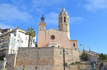 Fototapeta na wymiar .Iglesia de San Bartolomé y Santa Tecla, en Sitges Barcelona España