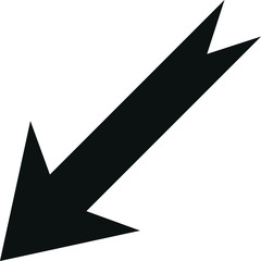 Pfeil S&uuml;d West Vektor Symbol Icon Schwarz