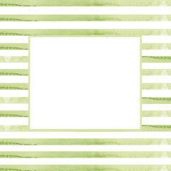 Background from watercolor green stripes on a white background. Use for wedding invitations, birthdays, menus and decorations.