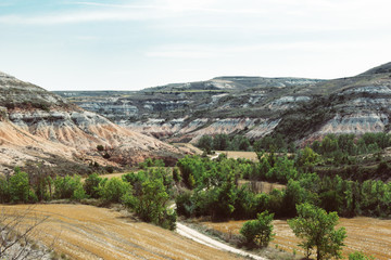 Landscape of Las Torcas in Burgos. Castilla y Leon, Spain